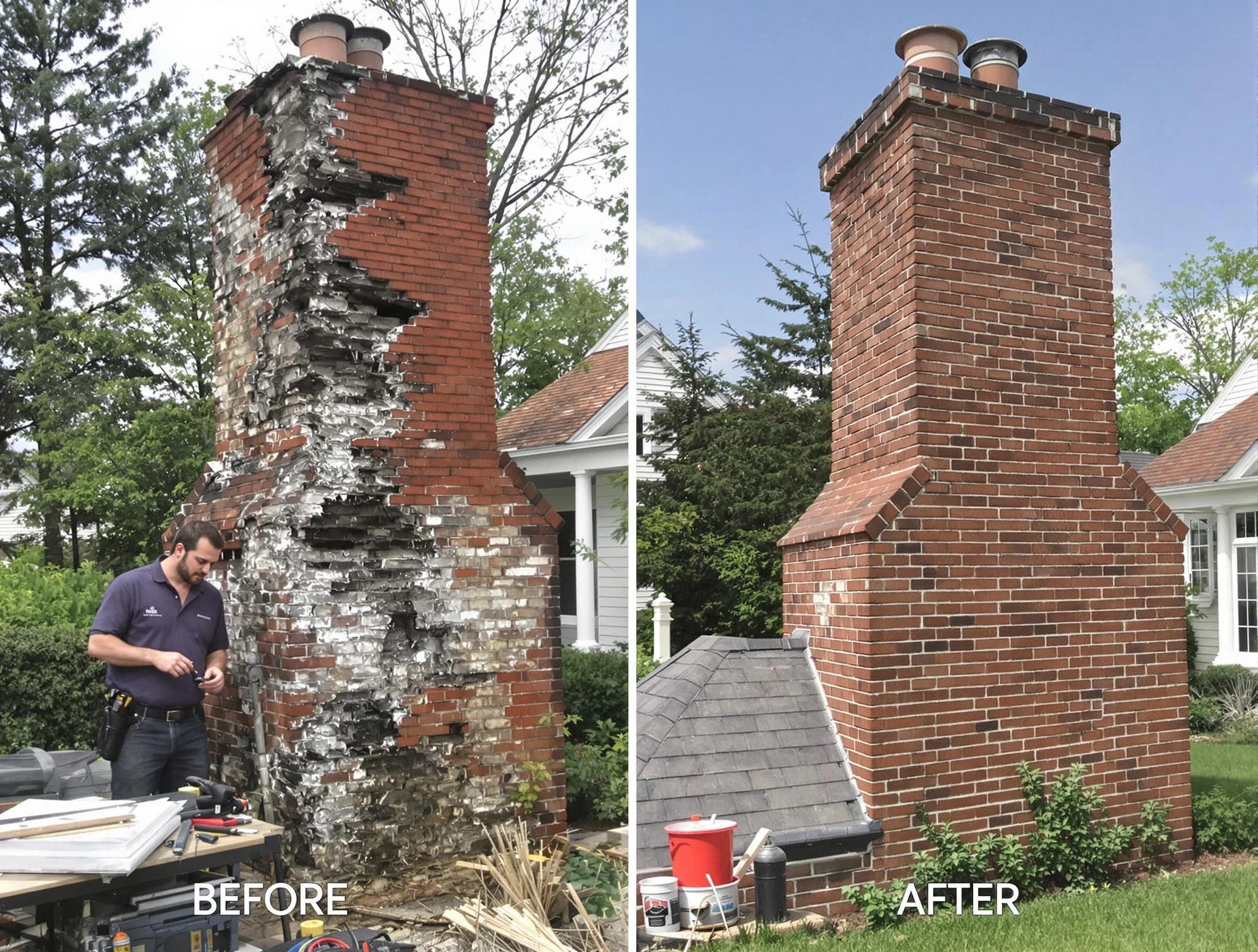 The Village Chimney Sweep performing a full chimney restoration in The Village, OK