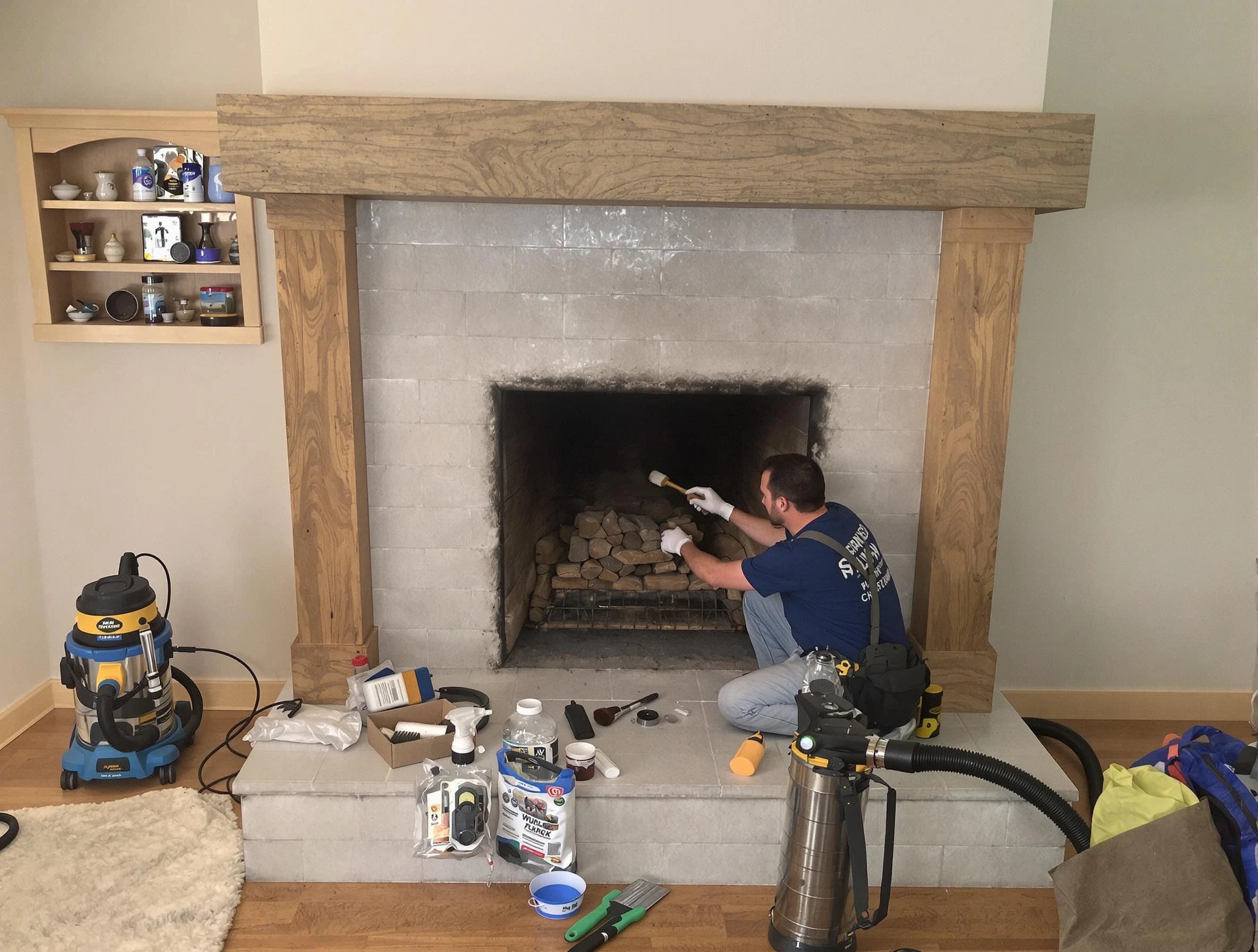 Detailed creosote removal process by The Village Chimney Sweep in The Village, OK