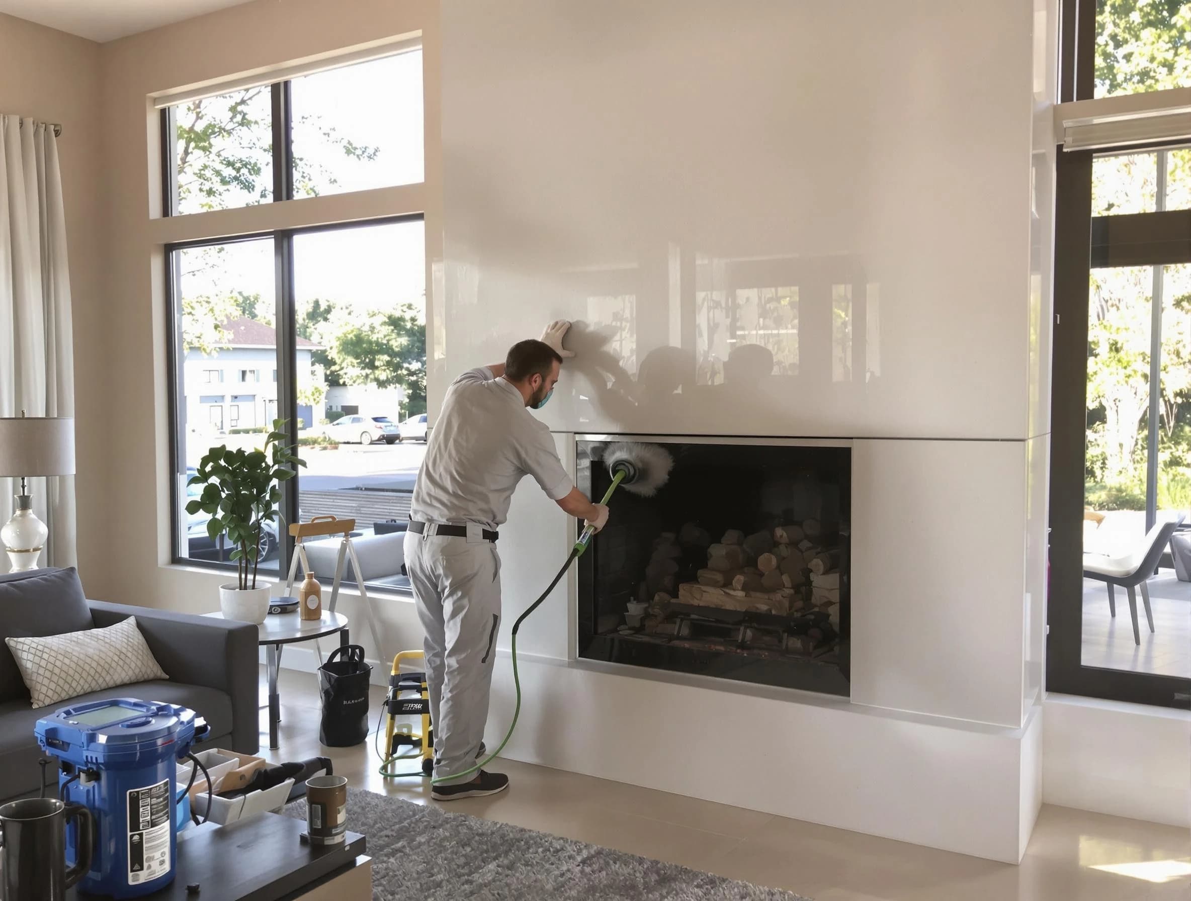 The Village Chimney Sweep performing thorough soot removal in The Village, OK