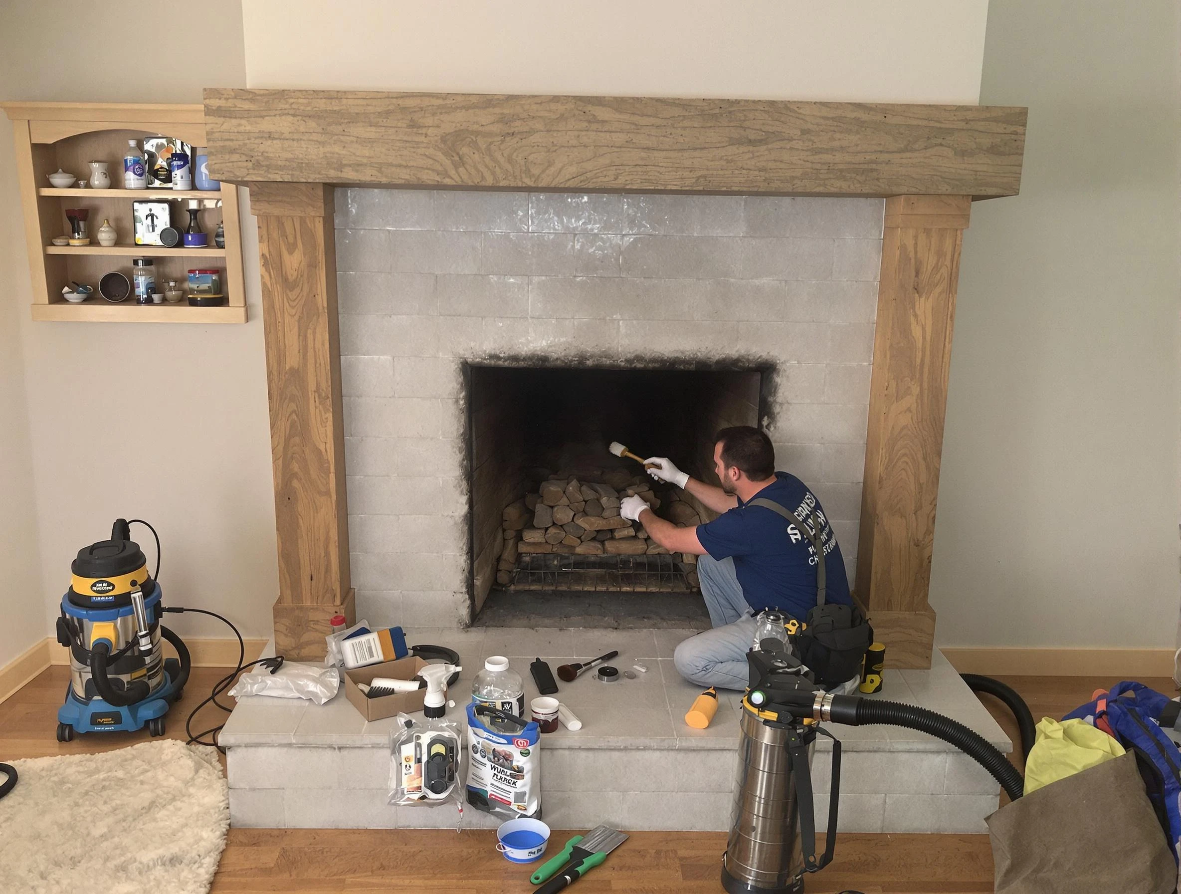 Detailed creosote removal process by The Village Chimney Sweep in The Village, OK