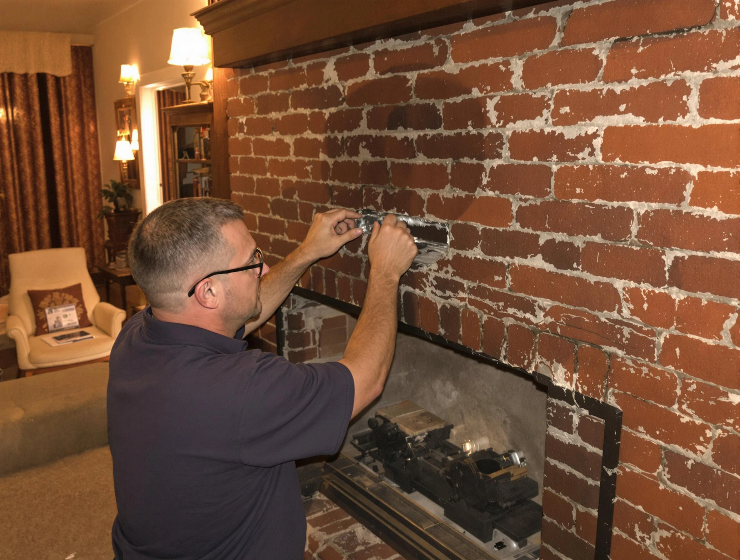 The Village Chimney Sweep expert fixing a fireplace in The Village, OK